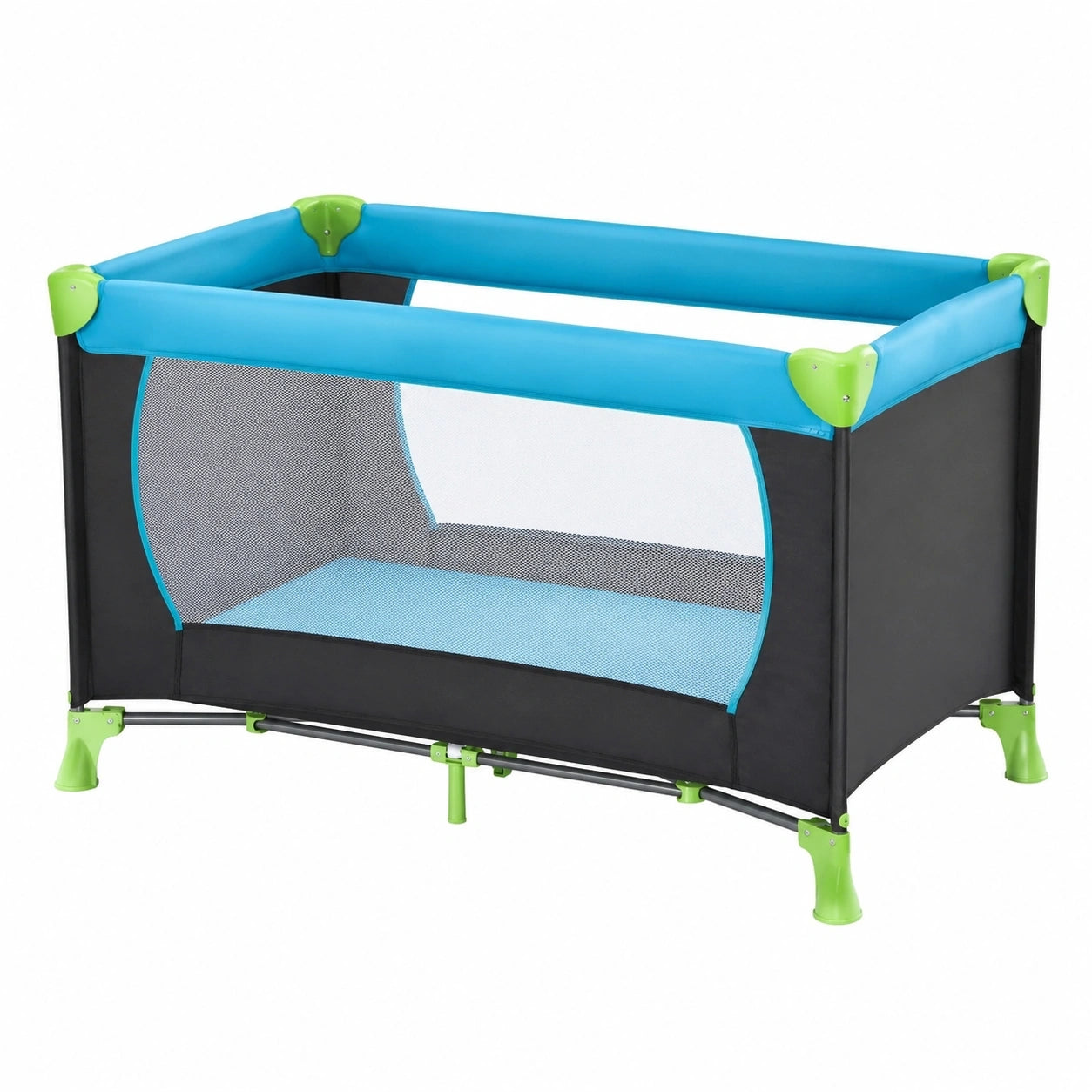 tragbares Reisebett für Babys mit Komfortmatratze und Insektenschutz, Blau