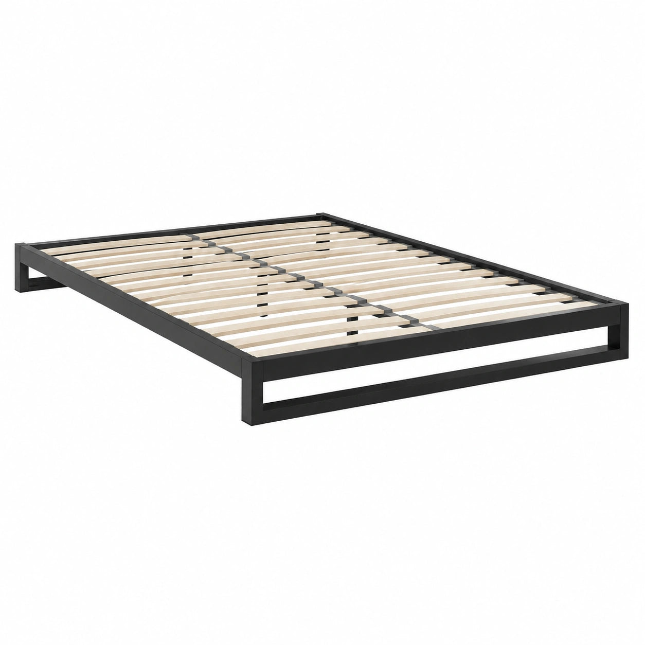Skølm Vidar Metallbett 120x200 cm – Robustes Bettgestell aus Metall mit Lattenrost – Elegantes schwarzes Design – Ideal für Gäste- oder Doppelzimmer