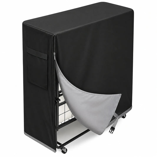 Faltbett-Aufbewahrungstasche Schwarz 99x38x114cm - Wasserdichte Schutzhülle für Gästebetten