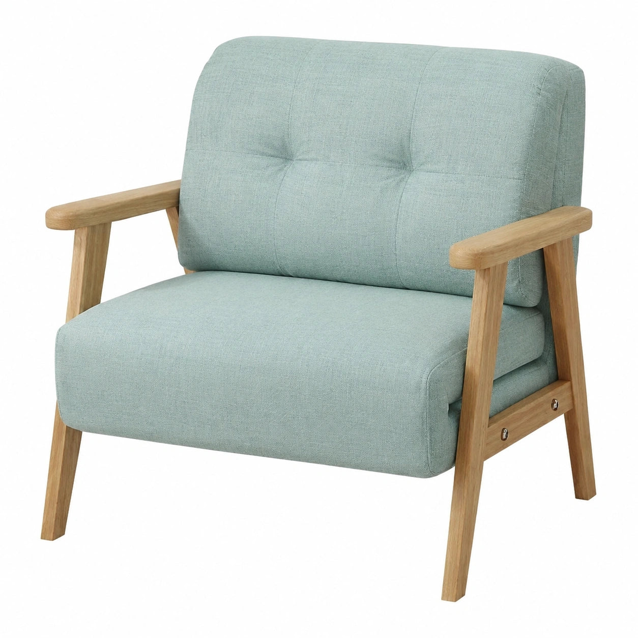 Klappbarer Schlafsessel 3-in-1 mit Armlehne, fünffach verstellbar, abnehmbar und waschbar für Schlafzimmer und Wohnzimmer, Grün