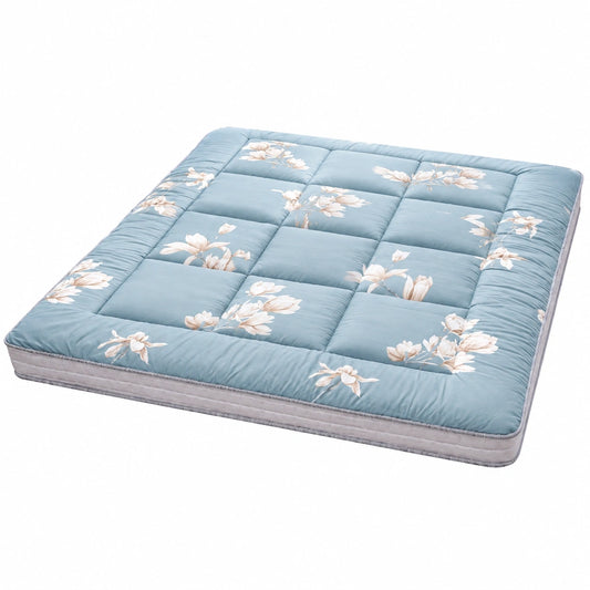MAXYOYO Japanische Futonmatratze - Faltbare und atmungsaktive Tatami-Bodenmatte, Gästebett Topper aus Baumwolle (Magnolie, 135 x 190 cm)