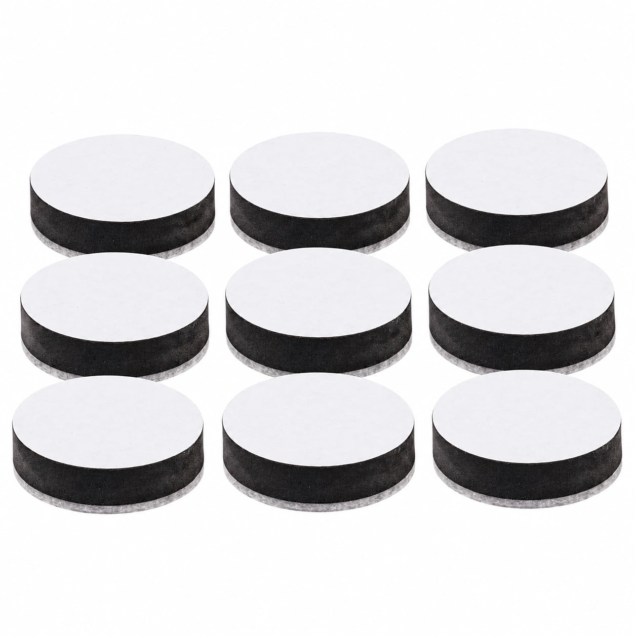 Selbstklebende Möbelerhöhung 10er Set - Rutschfester Filz, Rund 6 x 1.65 cm, Schalldämpfung für Tische, Stühle, Sofas und Betten