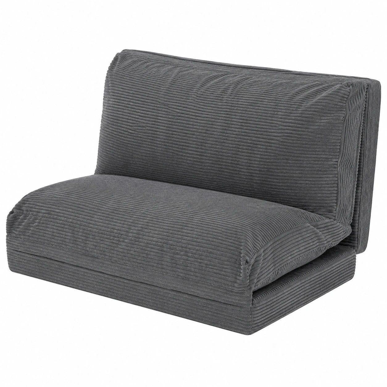 Faltbares Schlafsofa aus Cord in Anthrazitgrau von linveto, ideal für Erwachsene, 135 x 240 cm, bequemes Möbel für Küche und Haushalt