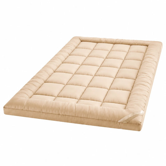 Japanische Tatami Klappmatratze, Gepolstert, 200x200cm, Gästebett in Khaki