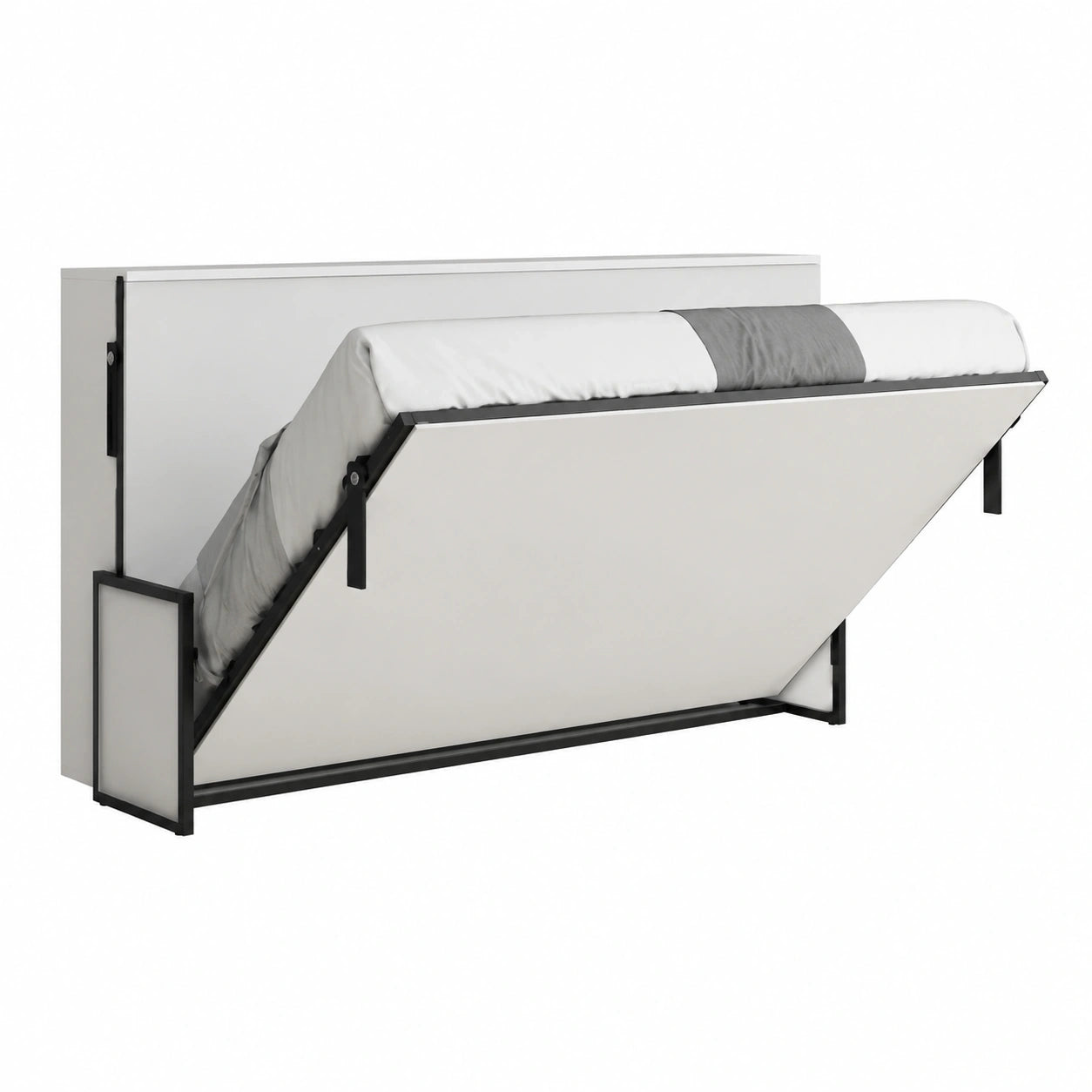 Platzsparendes Schrankbett mit Sofa und flexiblem Design, 135x190 cm, horizontal