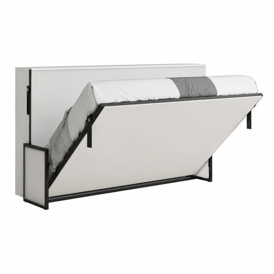 Platzsparendes Schrankbett mit Sofa und flexiblem Design, 135x190 cm, horizontal