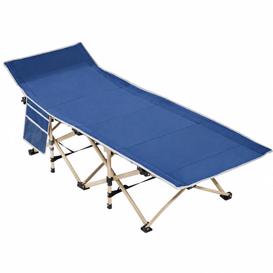 Klappbares Camping- und Gästebett, belastbar bis 150 kg, inkl. Transporttasche, 186 x 66 x 52 cm, Marineblau