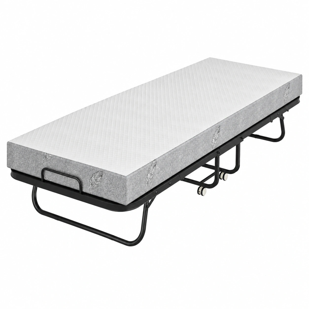 Faltbares Gästebett 90x200 cm, mit 13 cm Memoryschaum-Matratze & Schutzhülle, robuster Klapprahmen, 4 Rollen, bis 200 kg belastbar