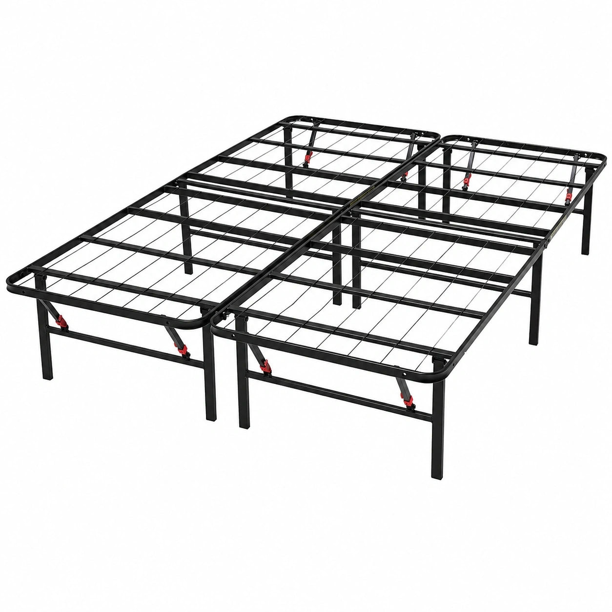 Schwarzes klappbares Einzelbettgestell von linveto mit Stauraum, 135 x 190 cm, geeignet für Küche, Haushalt und Wohnen.