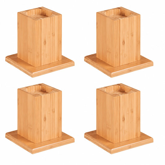 Relaxdays Möbelhöher Set - 4er Pack, 14 cm Erhöhung, Ideal für Tische und Betten, Naturfarbe