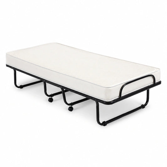 COSTWAY Klappbares Gästebett mit Memoryschaummatratze, 80x190 cm, robust bis 120 kg, tragbares Faltbett auf Rollen